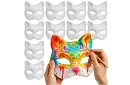 Kočičí masky na karneval 10 kusov – DIY sada na maľovanie