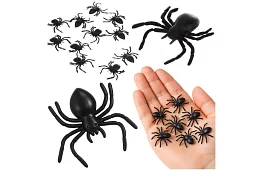 Plastoví pavúky – Halloweenska dekorácia, 10 kusov