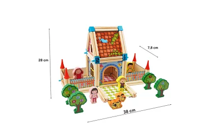 Drevené stavebné kocky – domček, 268 dielikov