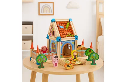 Drevené stavebné kocky – domček, 268 dielikov