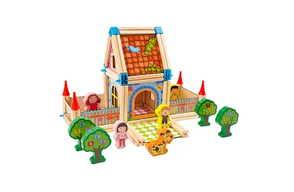 Drevené stavebné kocky – domček, 268 dielikov