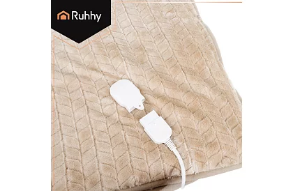 Výhrevná vyhrievacia deka 180 × 130 cm - béžová, 10 režimov + diaľkové ovládanie