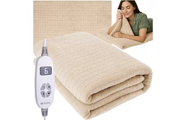 Výhrevná vyhrievacia deka 180 × 130 cm - béžová, 10 režimov + diaľkové ovládanie