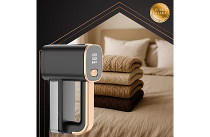 Akumulátorový odžmolkovač na textil s LCD displejom