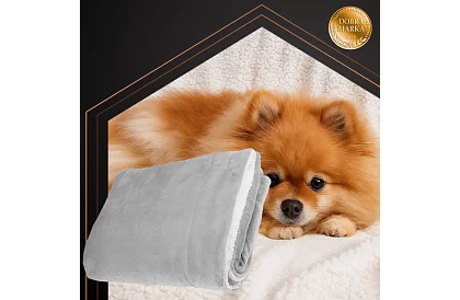 Obojstranná teplá deka 150 × 200 cm – svetlo šedá