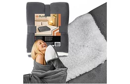 Obojstranná teplá deka 150 x 200 cm – tmavošedá