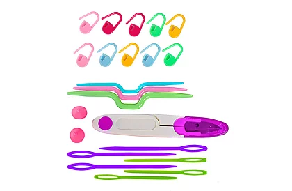 Háčkovacia sada v puzdre pre začiatočníkov aj pokročilých – 69 dielov