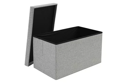 Skladací látkový úložný taburet 76 × 38 × 38 cm – šedý