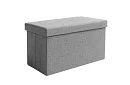 Skladací látkový úložný taburet 76 × 38 × 38 cm – šedý
