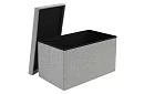 Skladací látkový úložný taburet 76 × 38 × 38 cm – šedý