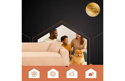 Napínací potah na sedačku 190–230 cm – Béžový zamat