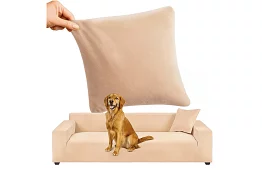 Napínací potah na sedačku 190–230 cm – Béžový zamat