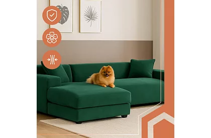 Napínací potah na sedačku 190–230 cm – Zelený samet