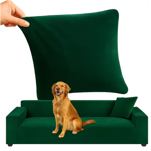 Napínací potah na sedačku 190–230 cm – Zelený samet