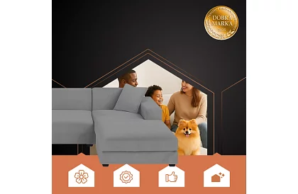 Napínací poťah na sedačku 190–230 cm – Tmavo šedý zamat