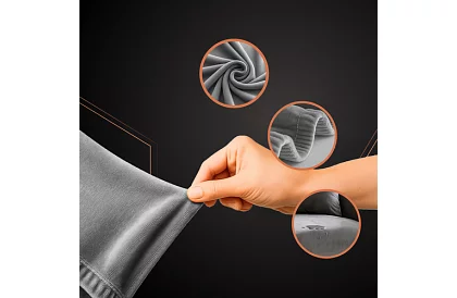 Napínací poťah na sedačku 190–230 cm – Tmavo šedý zamat