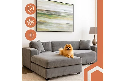 Napínací poťah na sedačku 190–230 cm – Tmavo šedý zamat