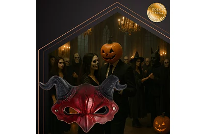 Karnevalová maska diabla s rohmi