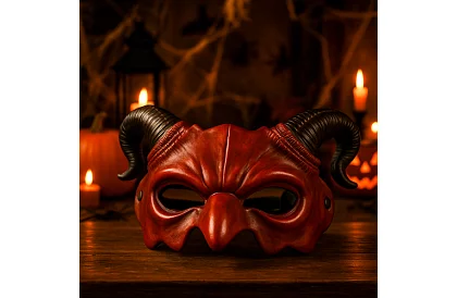 Karnevalová maska diabla s rohmi
