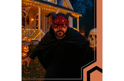 Karnevalová maska diabla s rohmi