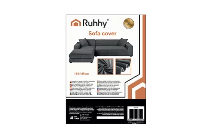 Napínací poťah na sedačku 145–185 cm – tmavošedý zamat