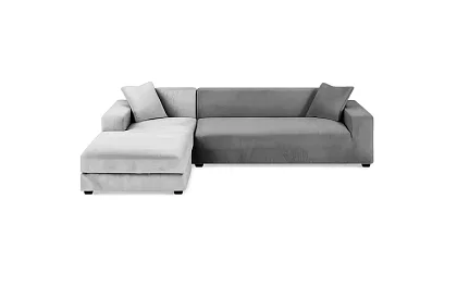 Napínací poťah na sedačku 145–185 cm – tmavošedý zamat