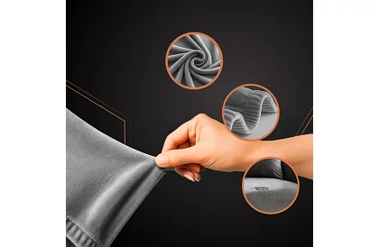 Napínací poťah na sedačku 145–185 cm – tmavošedý zamat