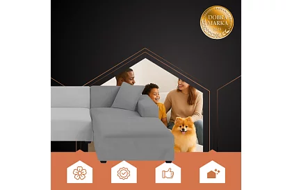 Napínací poťah na sedačku 145–185 cm – tmavošedý zamat