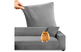 Napínací poťah na sedačku 145–185 cm – tmavošedý zamat