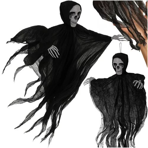 Závesný kostlivec 70 cm - závesná dekorácia čierna