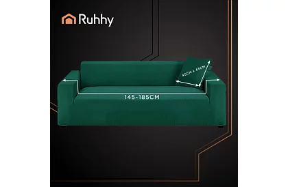 Napínací poťah na sedačku 145–185 cm – Zelený zamat