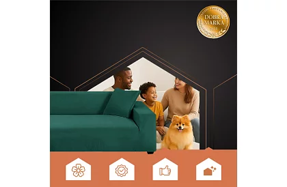 Napínací poťah na sedačku 145–185 cm – Zelený zamat