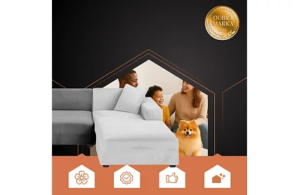 Napínací poťah na sedačku 145–185 cm – Svetlo šedý zamat