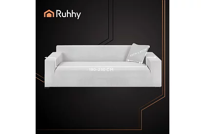 Napínací poťah na sedačku 190–230 cm – Svetlo šedý zamat