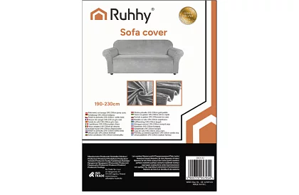 Napínací poťah na sedačku 190–230 cm – Svetlo šedý zamat