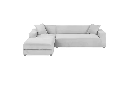 Napínací poťah na sedačku 190–230 cm – Svetlo šedý zamat