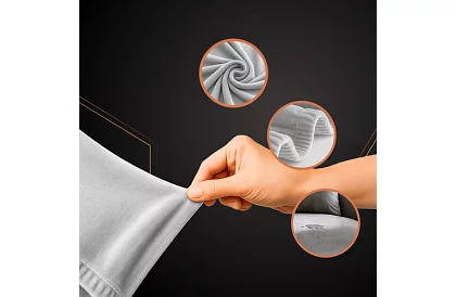 Napínací poťah na sedačku 190–230 cm – Svetlo šedý zamat