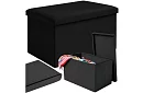 Skladací úložný taburet 60 × 30 × 30 cm – čierny zamat