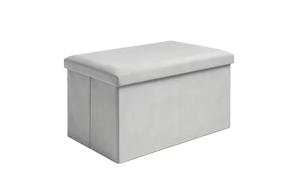 Skladací úložný taburet 60 × 30 × 30 cm – šedý zamat