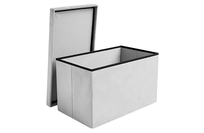 Skladací úložný taburet 60 × 30 × 30 cm – šedý zamat