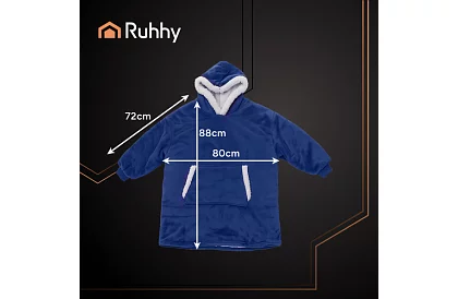 Veľká oversize mikina – tmavo modrá deka