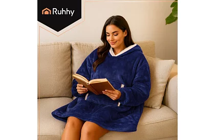 Veľká oversize mikina – tmavo modrá deka