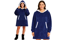 Veľká oversize mikina – tmavo modrá deka