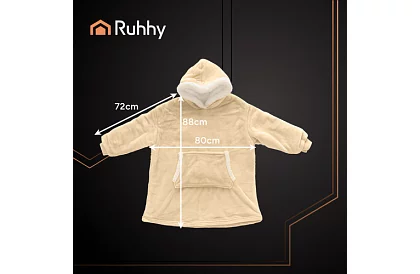 Veľká oversize mikina – béžová deka