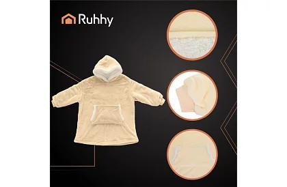 Veľká oversize mikina – béžová deka