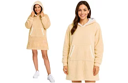 Veľká oversize mikina – béžová deka