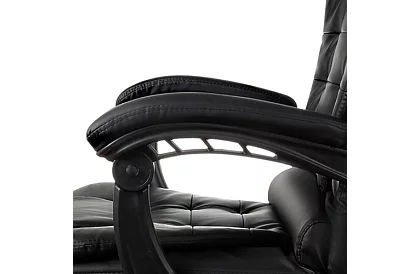 Kancelárske kreslo s výsuvnou opierkou nôh – čierne