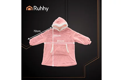 Veľká oversize mikina – ružová deka