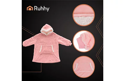 Veľká oversize mikina – ružová deka