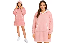 Veľká oversize mikina – ružová deka